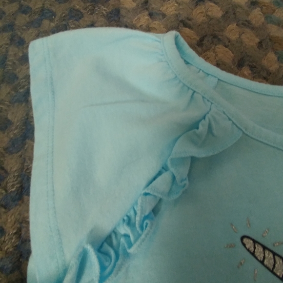 Girls flamingo top with ruffles by sleeves - Picture 3 of 5